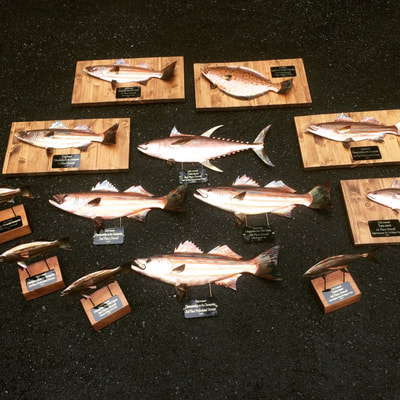copper fish art trophies