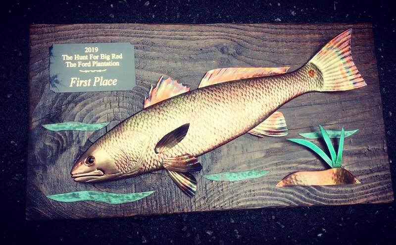 copper art fishing trophy redfish