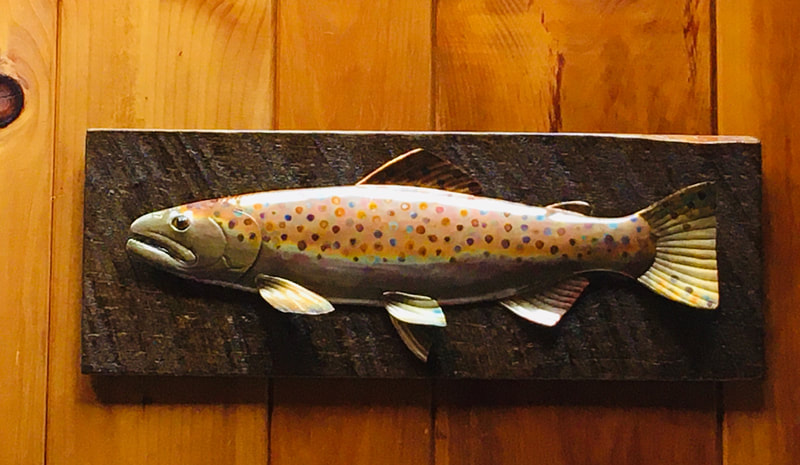copper trout art fish browntrout